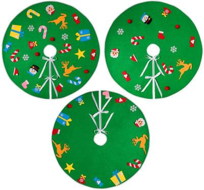 China Christmas decoration & Gifts 36 Inches Christmas Tree Skirt DIY Felt Christmas Tree Skirt Kits with 26pcs Tree Ornaments for Kids Christmas Holiday Decorations for sale