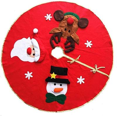 China Express Costumed Red Snowman Santa Claus Rudolf Xmas Home Decor Mat Festive Floor Decoration 3D VIP Christmas Tree Skirt 100cm for sale