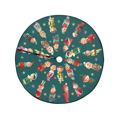 China Wedding Vintage Elves Christmas Tree Skirt - Gorgeous Photo Prints - Retro Elf Elf - Choose Your Background Color for sale