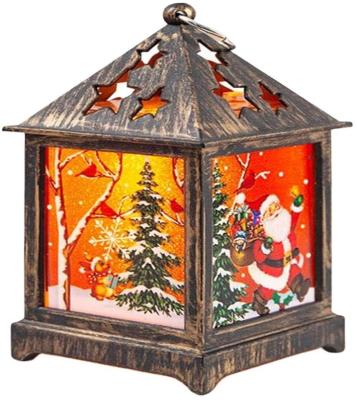 China Battery Operated Santa Claus Lantern Snow Globe Vintage Christmas Decoration LED Lamp Flameless Lights for Christmas Decoration for sale