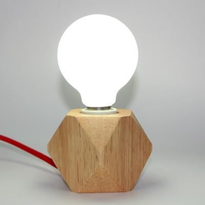 China Modern Nordic Unique Table Lamps Natural Wood Base  Edison Bulb Table Lamp for sale