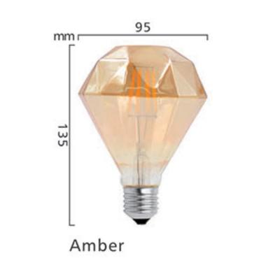 Chine La lampe à filament menée commerciale E27 4w E27 a mené l'or ambre G95 G125 d'ampoule à vendre