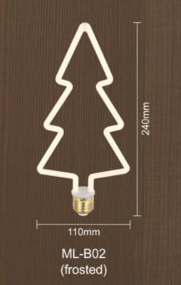 China Bereifte Dimmable-Faden-Birnen-Weihnachtsbaum-Form 8w führte Edison-Birne E27 Dimmable zu verkaufen