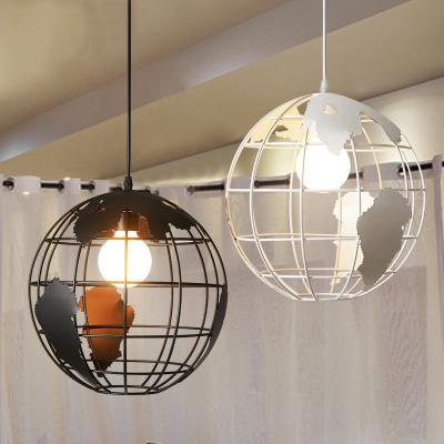 China Globe Earth Modern Cage Pendant Light / Contemporary Pendant Lamp Bronze Finished for sale