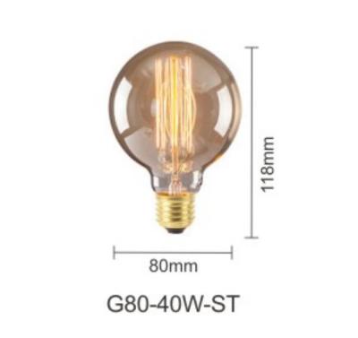 China Faden-Birnen 1800k Edison 40 Watt-Kugel-Faden-Licht-Weinlese G80 zu verkaufen