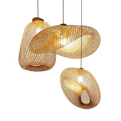 China Uitstekende de Tegenhangerlampen van Art Bamboo Rattan 40w voor Woonkamer Te koop