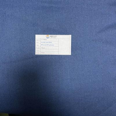 China Anti Pill 40%wool 60%polyester 350g/m Blue Color Customized Make Twill Worsted Woolen Fabric for sale