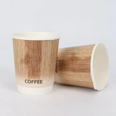 China Wholesale Promotional Eco Friendly Disposable Stocked Biodegradable Paper Coffee Cup Custom Printed Wrapped Paper Coffee Cup for sale