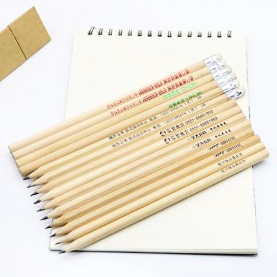 China Promotional Pencil Customize Logo Promotional Raw Wood Pencil In Bulk for sale