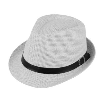 China Cheap White Felted Hat Cap For Men Fashion White Top Hat Felted Hat With White Ribbon Band For Women for sale