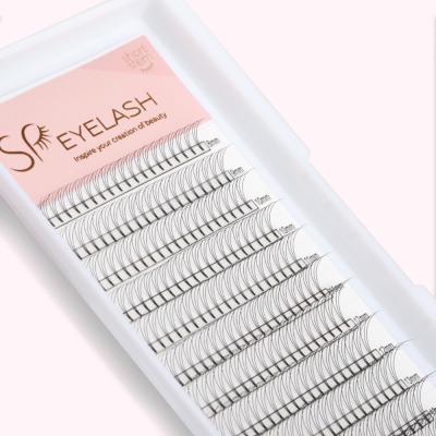 China Easy To Take Off PS Eyelash 4D 5D 6D Pre Fanned Lashes Short Stem Premade Fans For Eyelash Extension for sale