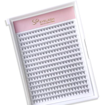 China PBT 12 Rows 16 Rows 20rows XL Tray Premade Fans Pointed Base Eyelash Extension With Heat Bonded for sale