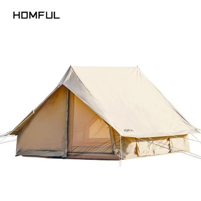 China HOMFUL New Arrival Poly Cotton Tent Waterproof Camping Tent Outdoor Travel Tent Straight Tying Type for sale