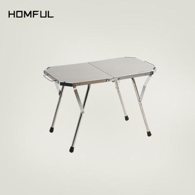 China Durable Outdoor Portable Homful Camping Furniture Stainless Steel Folding Glamping Table for sale