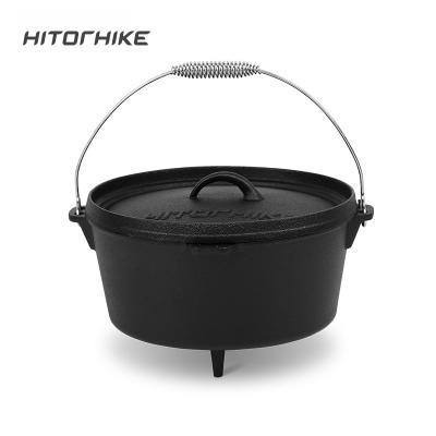 China Cast iron Hitorhike cookware outdoor camping pan 1-2person cooking pot picnic equipment for sale