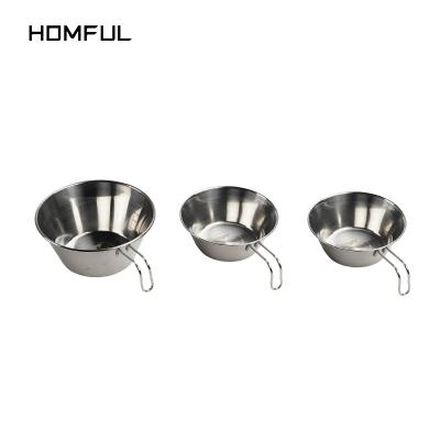 China HOMFUL stainless steel outdoor camping dinnerware 1-2 person bowl set portable cookware equipment for sale