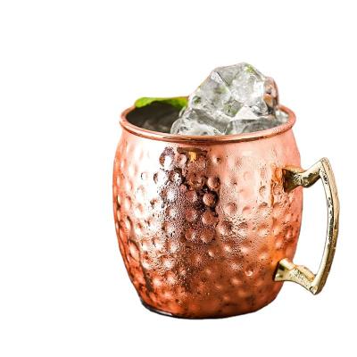 China 2021 Festival Decoration Beer Mug Moscow Mule Copper Mugs 18 Ounce 550ML Hammered Beer Mug Coffee Mug Bar Drinkware Copper Plated Mug for sale