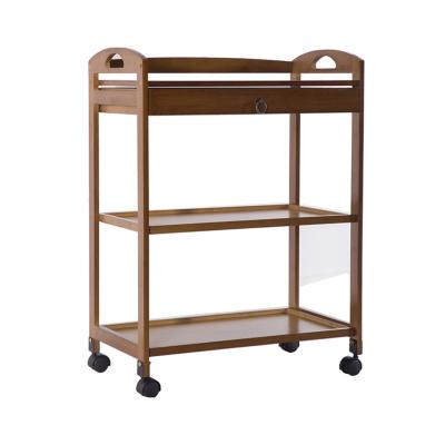 China (Size) AHOME Adjustable Hot Selling 80*59cm Acrylic 3 Tier Metal Rolling Trolley Storage Cart Easy Assembly For Beauty Kitchen Office Bathroom for sale