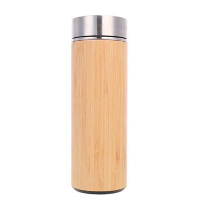 China Wholesale Sustainable Creative Bamboo Bamboo Water Bottle Stainless Steel Roller Bamboo Bottle Shell Heat Preservation Shell Cup for sale