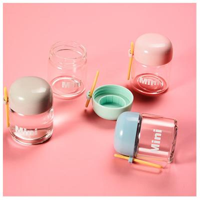 China Viable Wholesale Customized Creative Korean Cute Glass Mini Fresh Simple Portable Small Water Cup for sale