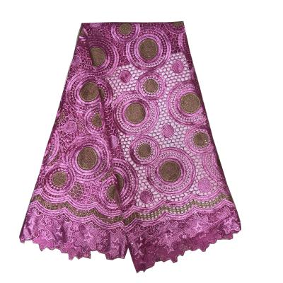 China New Fashion Viable Nigerian Guipure Lace Fabric Multi Color Guipure Lace Flower Cord Lace for sale