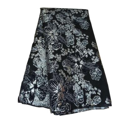 China Viable Embroidery French Jacquard Lace Fabric Brocade Tulle Lace African Organza Lace Fabric For Dress Nigerian Wedding for sale