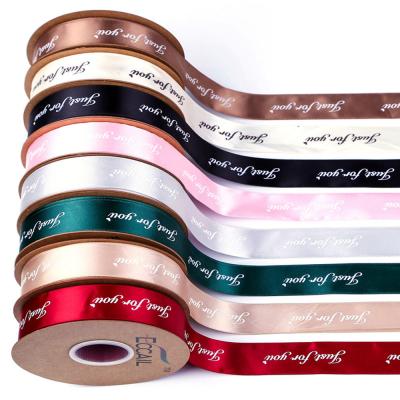 China Wholesale Custom Double Satin Ribbon Satin Gift Wrap Ribbon Custom Ribbon For Flower Bouquet Wrapping Cake Decorating Gift for sale