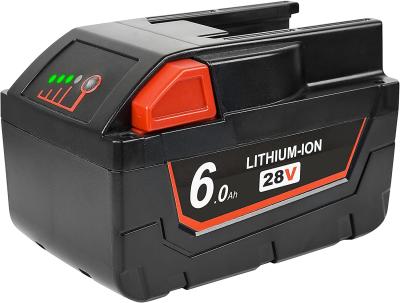 China Vervangende Milwaukee Slide Pack-batterij 28V 6000mAh compatibel met Milwaukee 48-11-2830 M28 Milwaukee Te koop