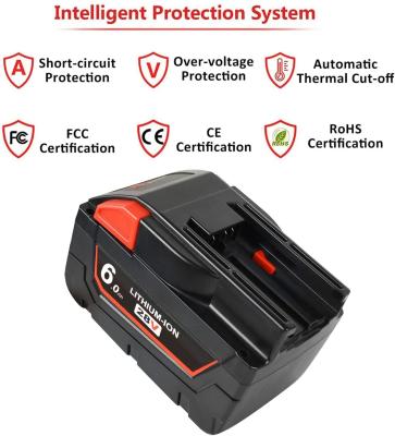 China 28V 6000mAh Slide Pack Battery Compatible With Milwaukee Cordless Power Tools Compatible Replacement Milwaukee Te koop