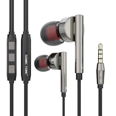 China Hot Selling In-ear Earphone Stereo 3.5Mm Plug Wired Earphone Sports Stereo Wired Earphone With Mic For Huawei Samsung for sale