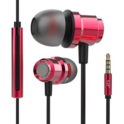 China Wholesale High Quality Super Bass 3.5mm Stereo Sound Microphone Headphones Metal Wired Earphones for sale