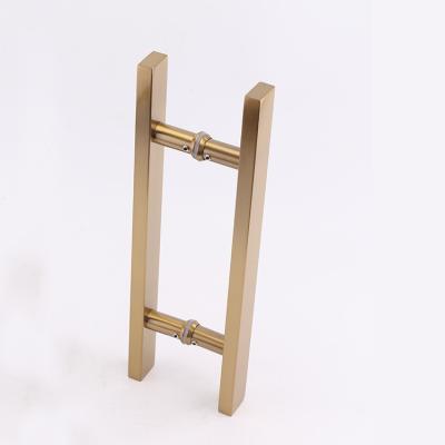 China Turkey High Quality Simple/Modern Modern H Shape 24 Inch Gold 304 Stainless Steel Black Glass Wooden Entry Door Pull Handles for sale