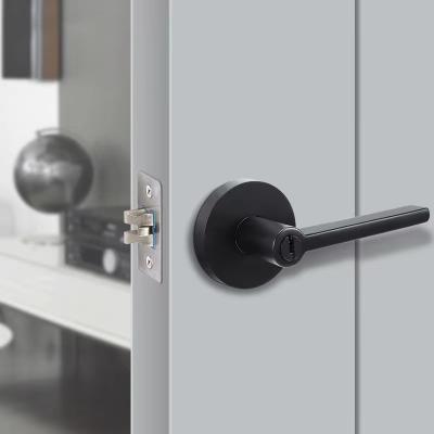 China High Quality Door Handle Customized Logo Black Interior Bedroom Reversible Door Lock Handle Set Door Lever Handle Zinc Alloy Lock for sale