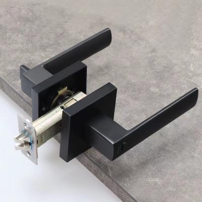 China Free Sample Best Quality High Quality Zinc Alloy Gold Black Interior Door Handle Bathroom Door Handle For Hotel Room for sale