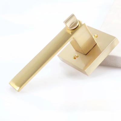 China Interior Door Handle Bathroom Door Handle Premium Gold Door Handle Black Zinc Alloy High Quality Lock Handle For Hotel Room for sale