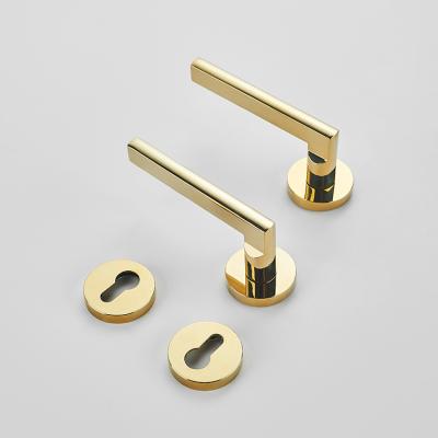 China High Quality European Modern Interior Zinc Alloy Hardware Gold Style Internal Door Handles Door Handles for sale