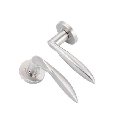 China Supplied with bolt-thru fixings lever high quality interior door handle set 304 stainless steel color custom door handle for sale