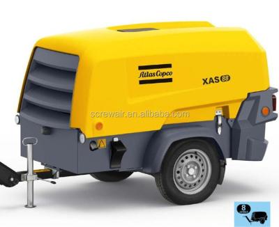 China Hot Model XAS88Kd Atlas Copco Lubricated Portable Mobile Screw Air Compressor for sale