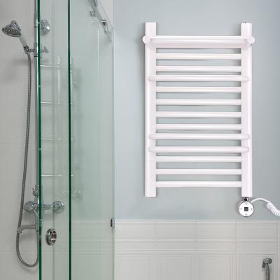 China Heater Bathroom Square Wall Mounted Carbon Fiber Towels Rack White Towel Dryer Rack Electric Towel Rail Rack for sale