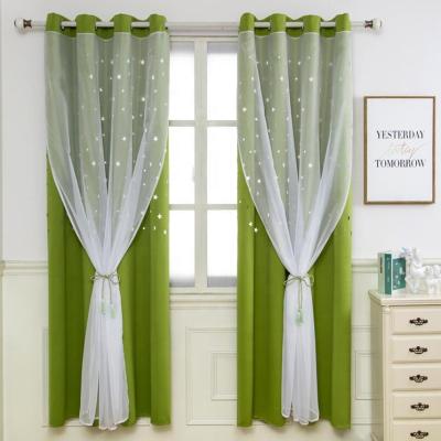 China Wholesale Blackout Insulated Polyester Double Layers Ready Made Pendant Shade Curtain For Decoration for sale