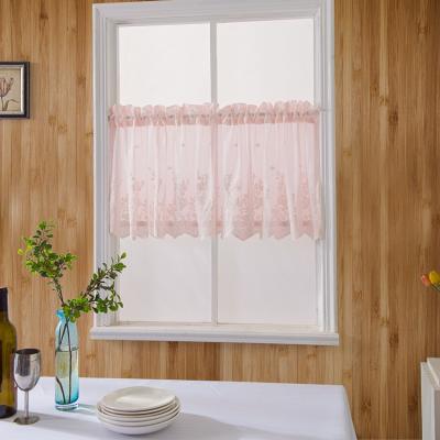 China Cortas De Cortines De Bindi Pink Voile Curtain Insulated Sheer Lace Kitchen Curtains For Kitchen for sale