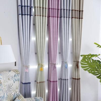 China Blackout Ready Stock All Our Embossed Blackout Stripe Curtain By Website Factory Wholesale Cheap Price for sale