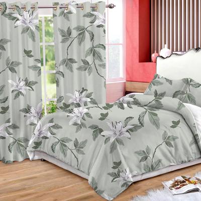 China Blackout Bindi Sheet Curtains Digital Printing Curtain Fabric Trade Show 6 Piece Sheet Set With Curtain for sale