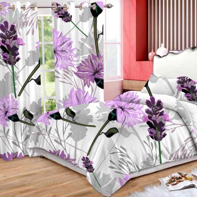 China Blackout Bindi Cortin Sheet Digital Printing Curtain Fabric Living Room 6 Piece Sheet Set With Curtain for sale