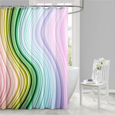 China 2021 Viable New Arrival Impermeable Shower Curtain Water Resistant Bobo Custom Printing Designers Shower Curtains Set for sale