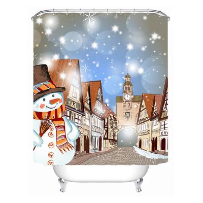 China Funny Shower Curtains 100% Polyester Cheap Prices Sustainable Bar Shower Curtain Christmas for sale