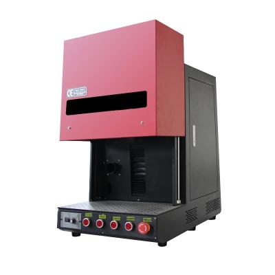 China Working Accuracy 001 30w 50w Mopa UV Enclosed Fiber Laser Marking Engraving Machine EZCAD 3D for Necklace Leather Rubber for sale