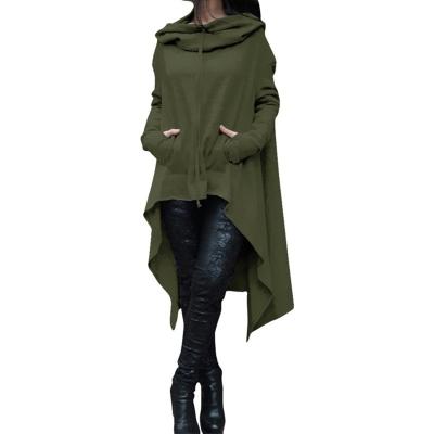 China Viable Women's Fashion Batwing Hooded Asymmetric Long Sleeve Loose Sweater for sale