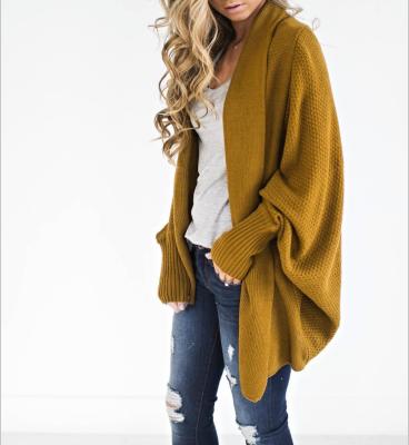 China Anti Shrink Open Front Batwing Long Sleeve Chunky Cardigan Sweaters Knit Jackets for sale