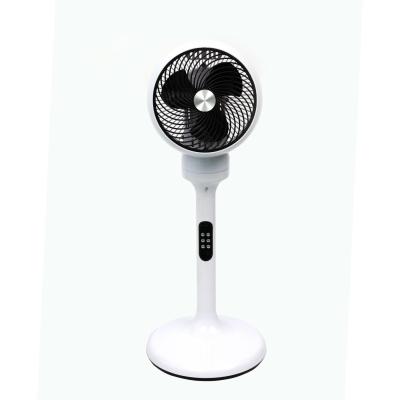 China 360degree Heavy Duty Plastic Stand Fan Base 3 Blades Two Round Terminals Plug In Electric Standing Fan for sale